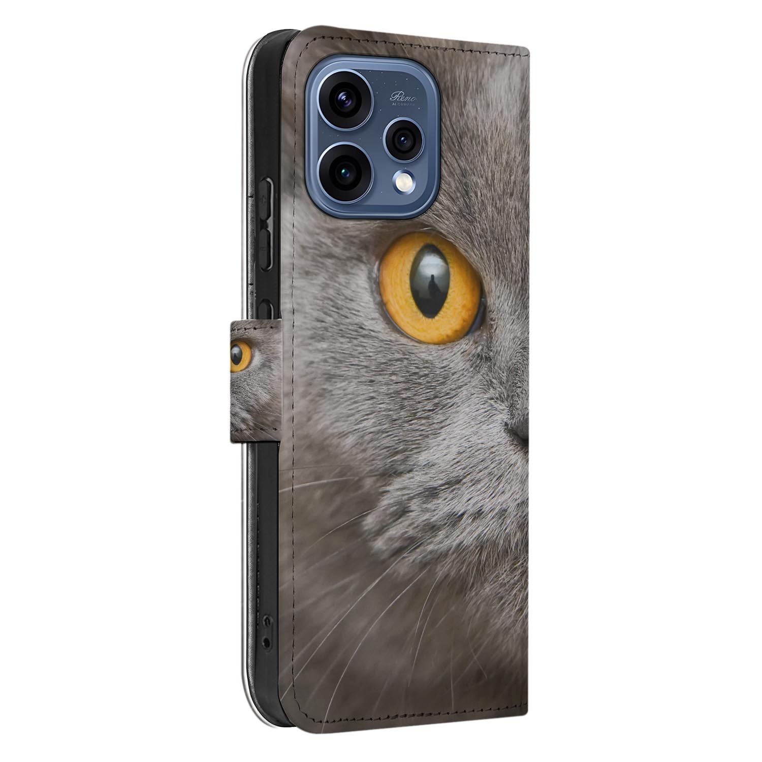 OPPO Reno15 boekhoesje Britse Korthaar – detail van de print