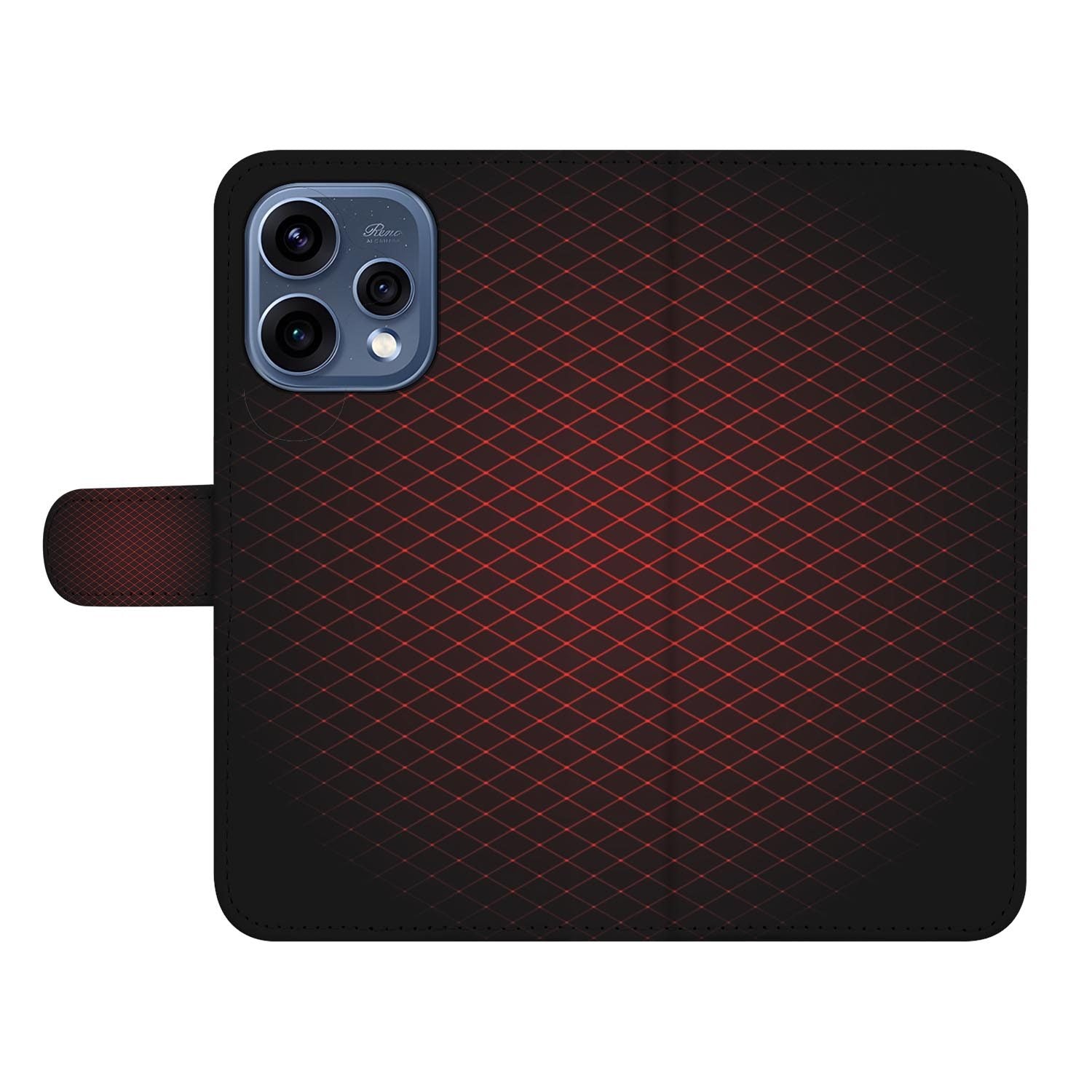 OPPO Reno15 wallet hoesje Geruit Rood – gesloten vooraanzicht