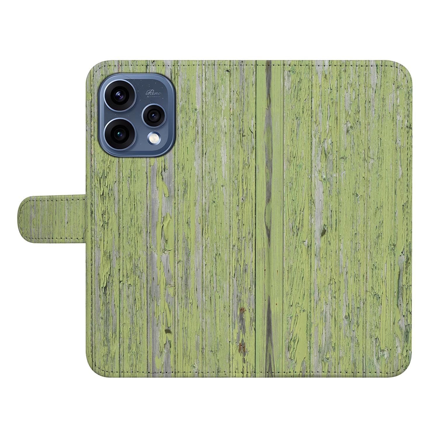 OPPO Reno15 portemonnee hoesje Groen Hout – hoesje half opengeklapt