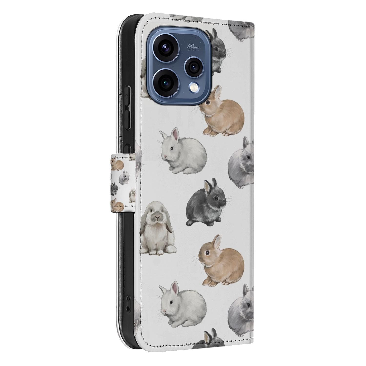 OPPO Reno15 wallet hoesje Konijntjes – gesloten vooraanzicht