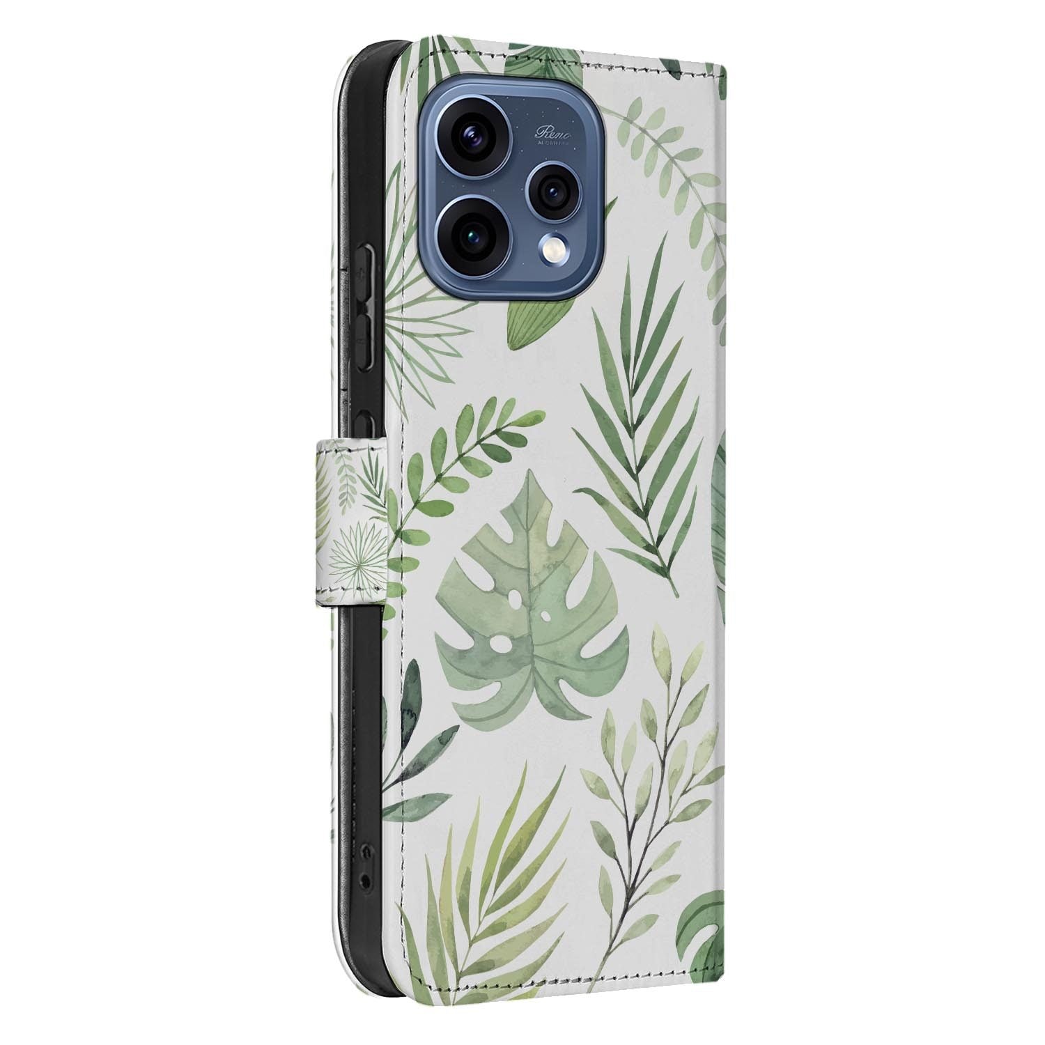 OPPO Reno15 portemonnee hoesje Bladeren – achterkant met camera-uitsparing