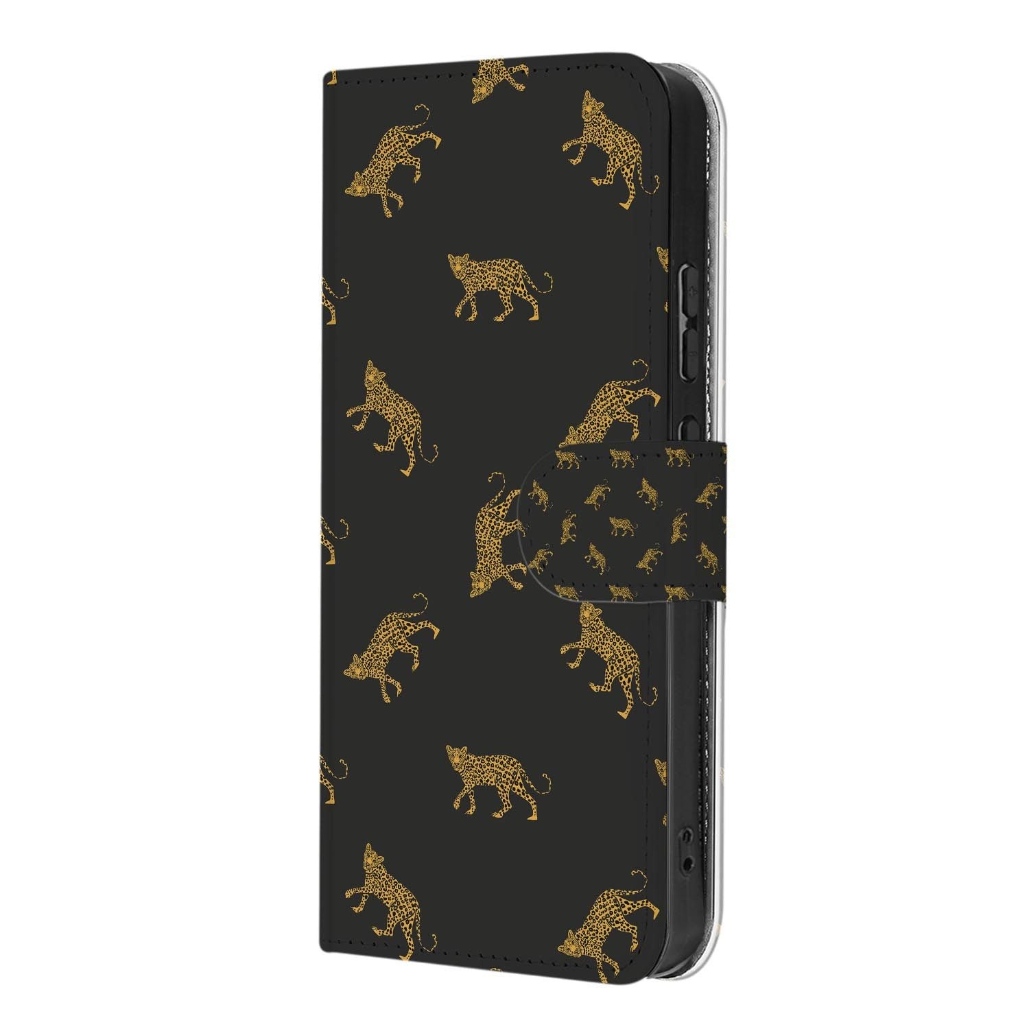 OPPO Reno15 portemonnee hoesje Luipaardprint Goud – binnenzijde met TPU-houder