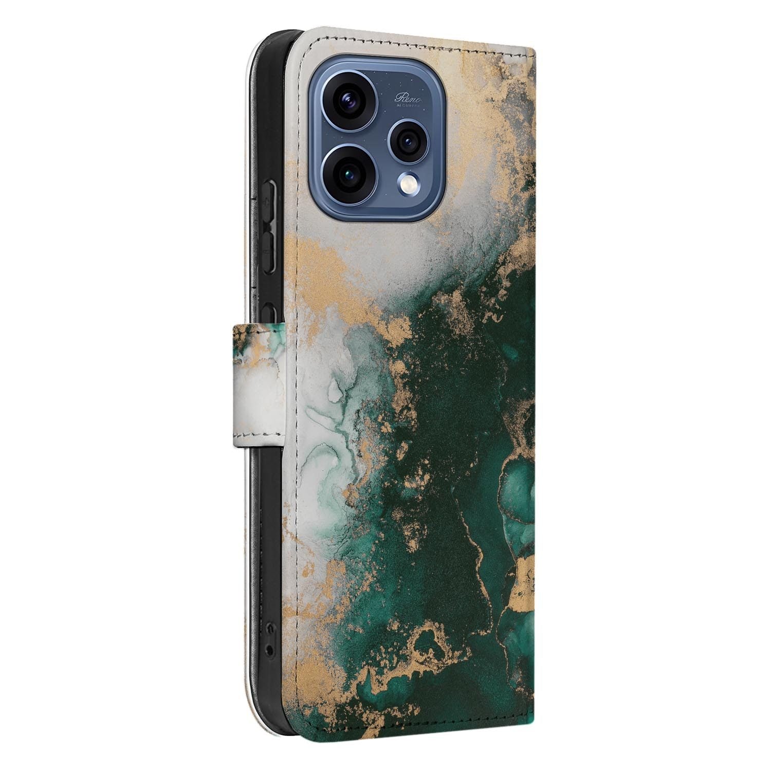 OPPO Reno15 bookcase hoesje Marmer Groen – detail van de print