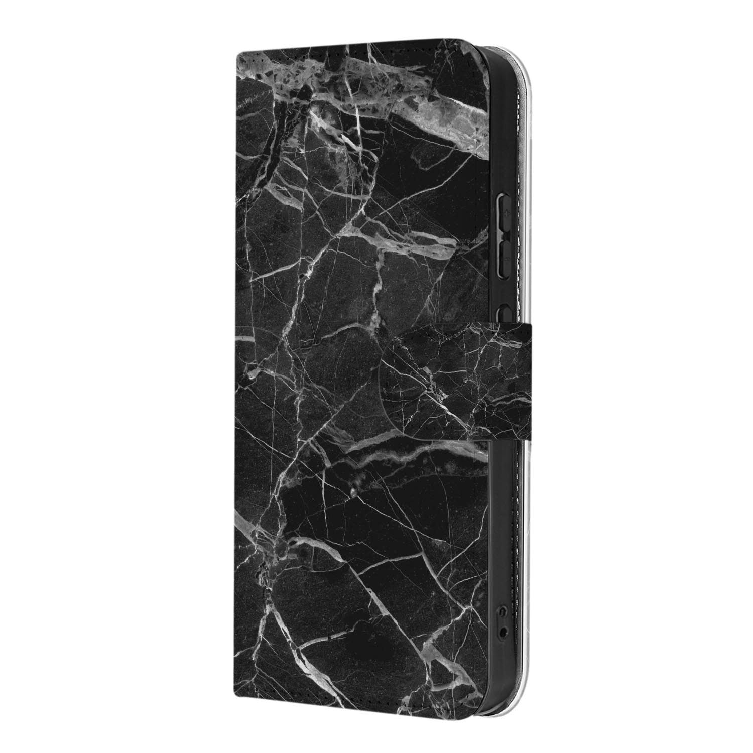 OPPO Reno15 book case hoesje Marmer Zwart – print over de volledige klep