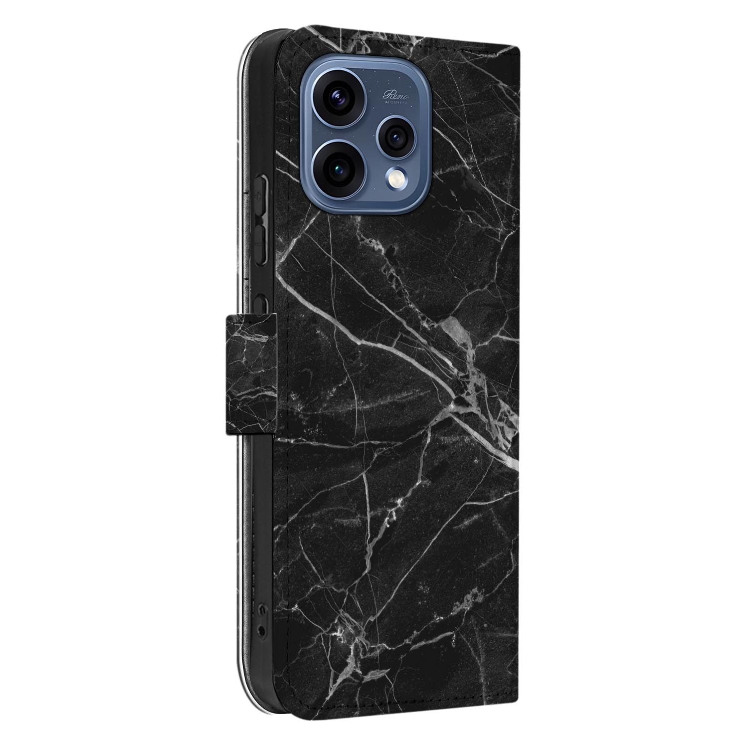 OPPO Reno15 book case hoesje Marmer Zwart – hoesje in de hand
