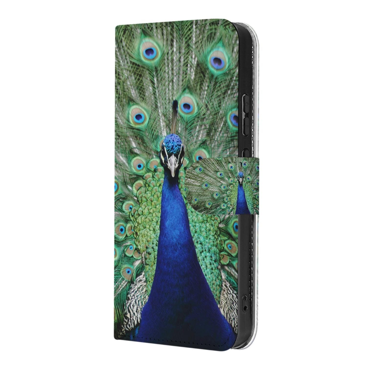 OPPO Reno15 boekhoesje Pauw – hoesje half opengeklapt