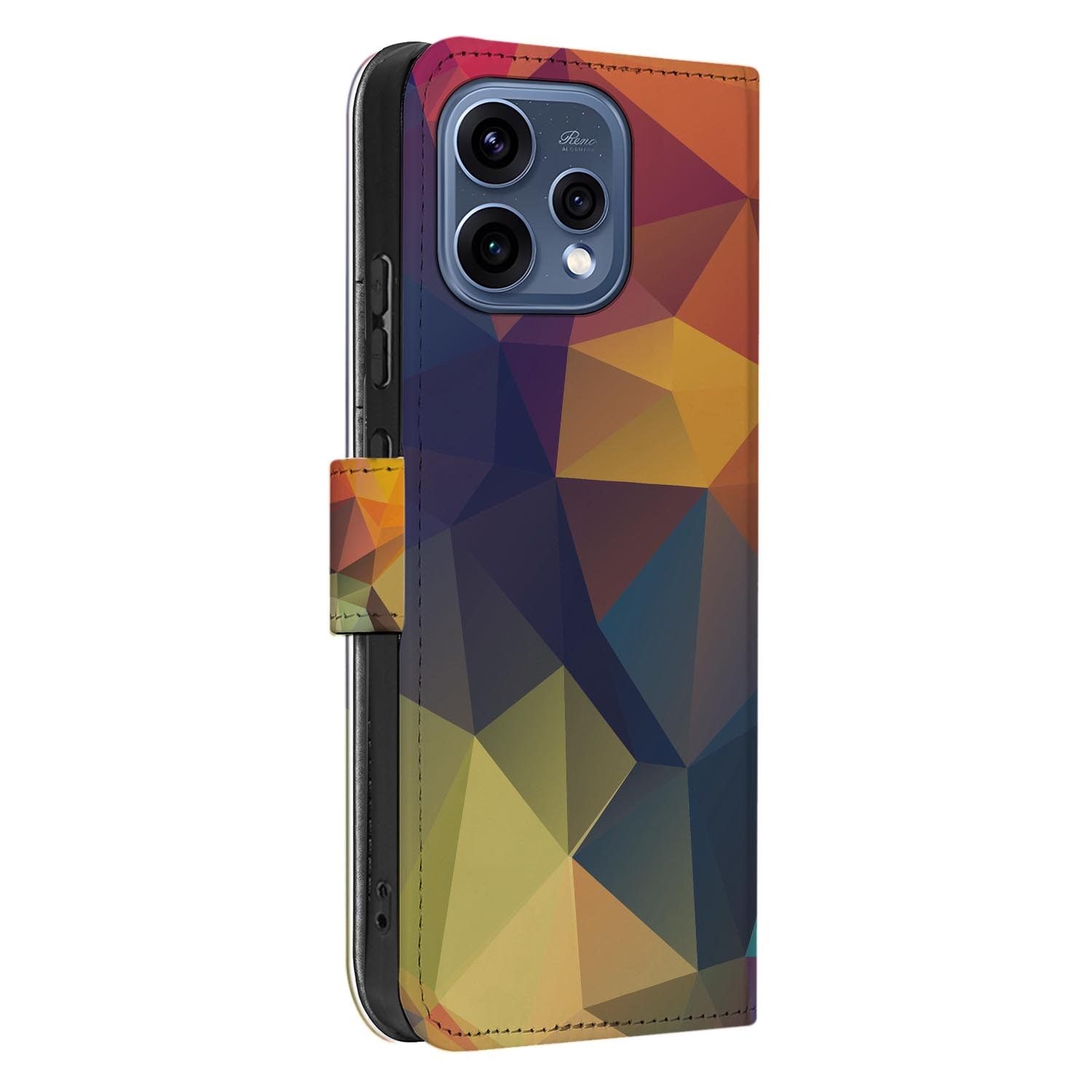 OPPO Reno15 book case hoesje Polygon Kleur – zijkant met magneetsluiting