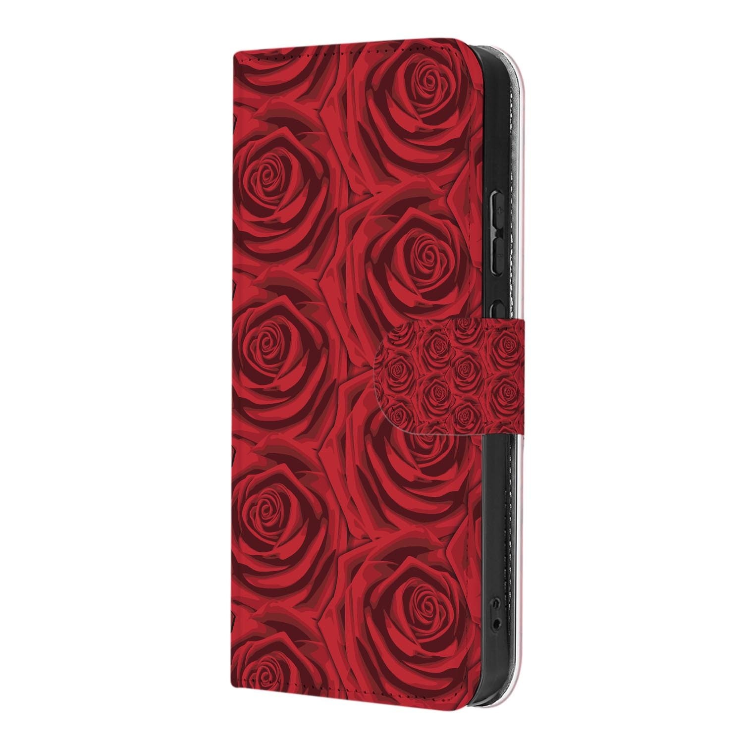 OPPO Reno15 wallet hoesje Red Roses – achterkant met camera-uitsparing