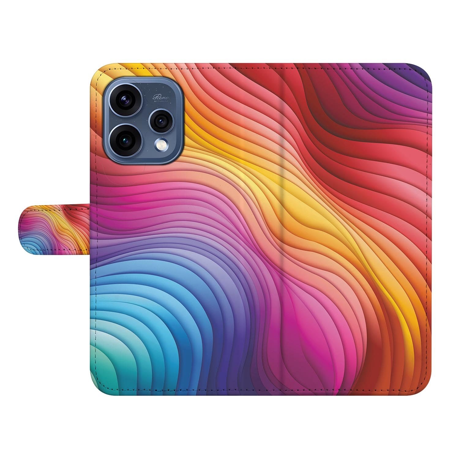 OPPO Reno15 portemonnee hoesje Regenboog – hoesje half opengeklapt