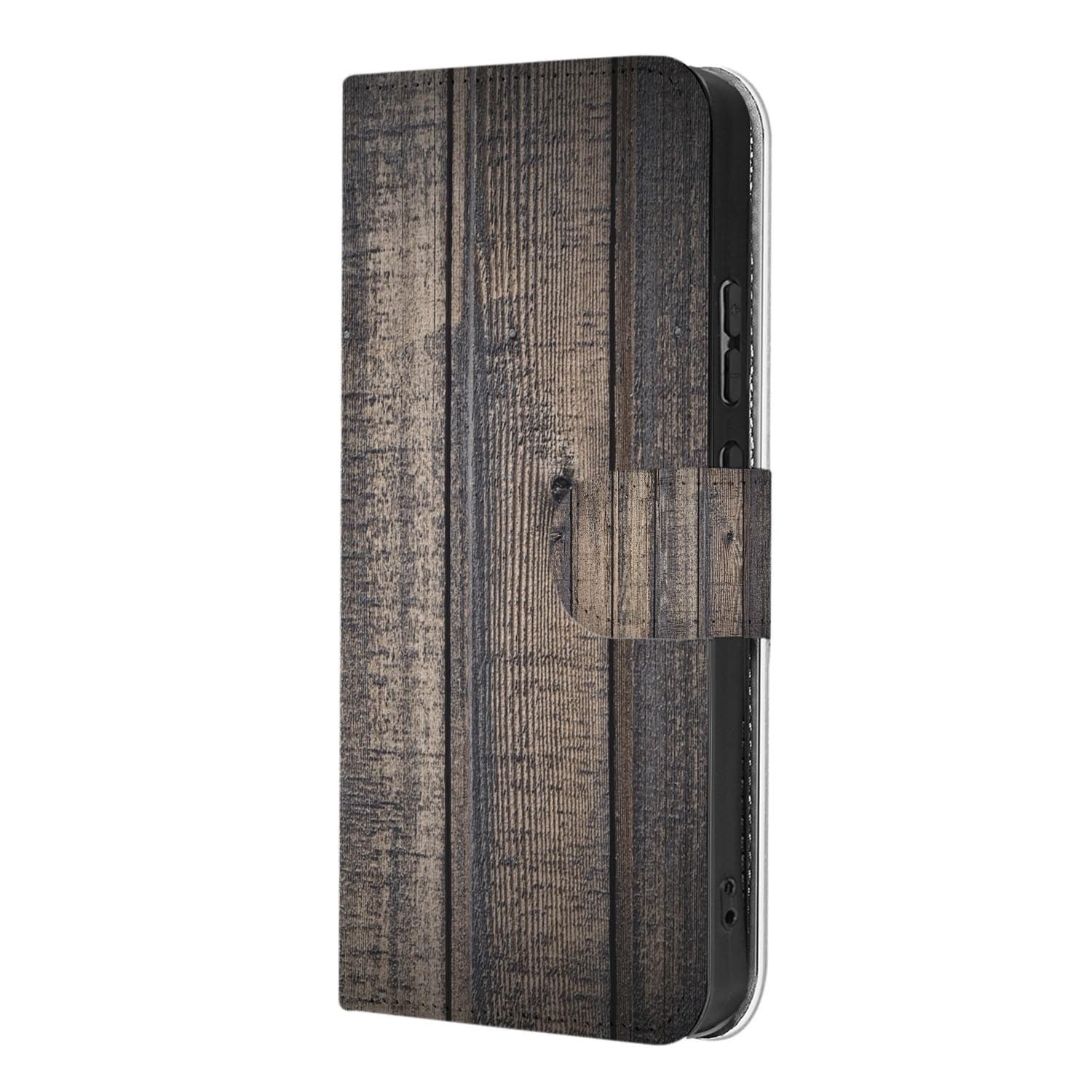 Bookcase Hoesje OPPO Reno15 Steigerhout met verweerd steigerhout en kaartvakken aan de binnenzijde.