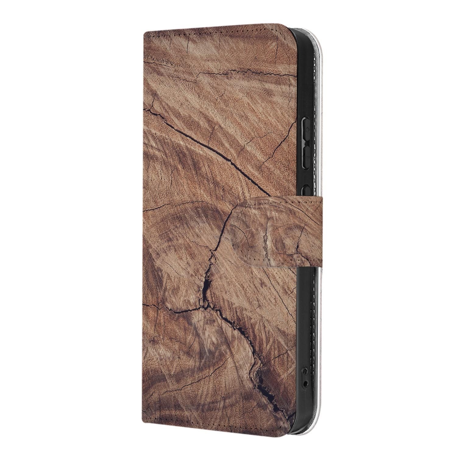 OPPO Reno15 Boekhoesje Boomstam met realistische houtstructuur in warme bruintinten.
