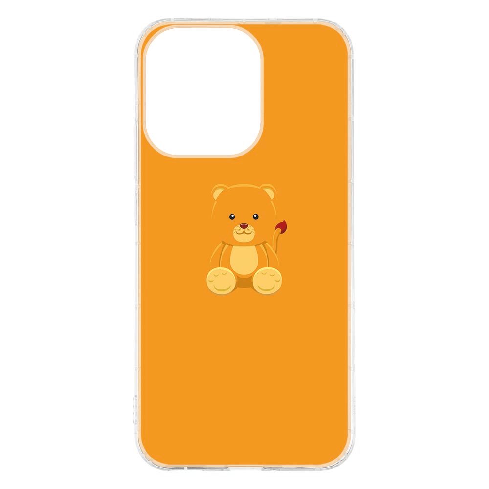OPPO Reno15 met Baby Beer hoesje erom, achterkant met oranje print