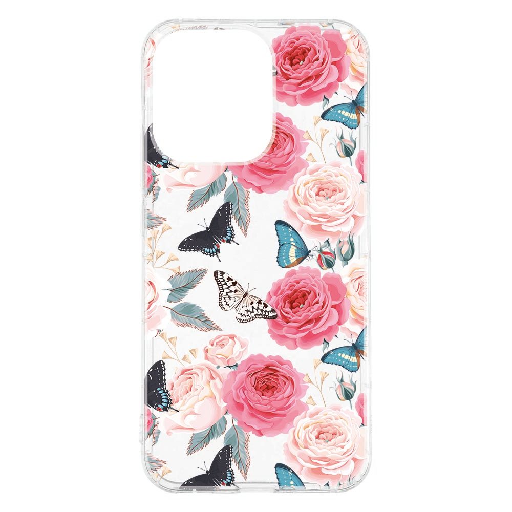 OPPO Reno15 telefoon in het Butterfly Roses hoesje met vlinders en rozen