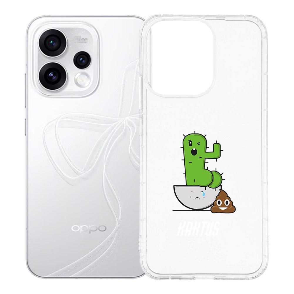 Siliconen hoesje voor OPPO Reno15 met grappige Cactus Poo illustratie