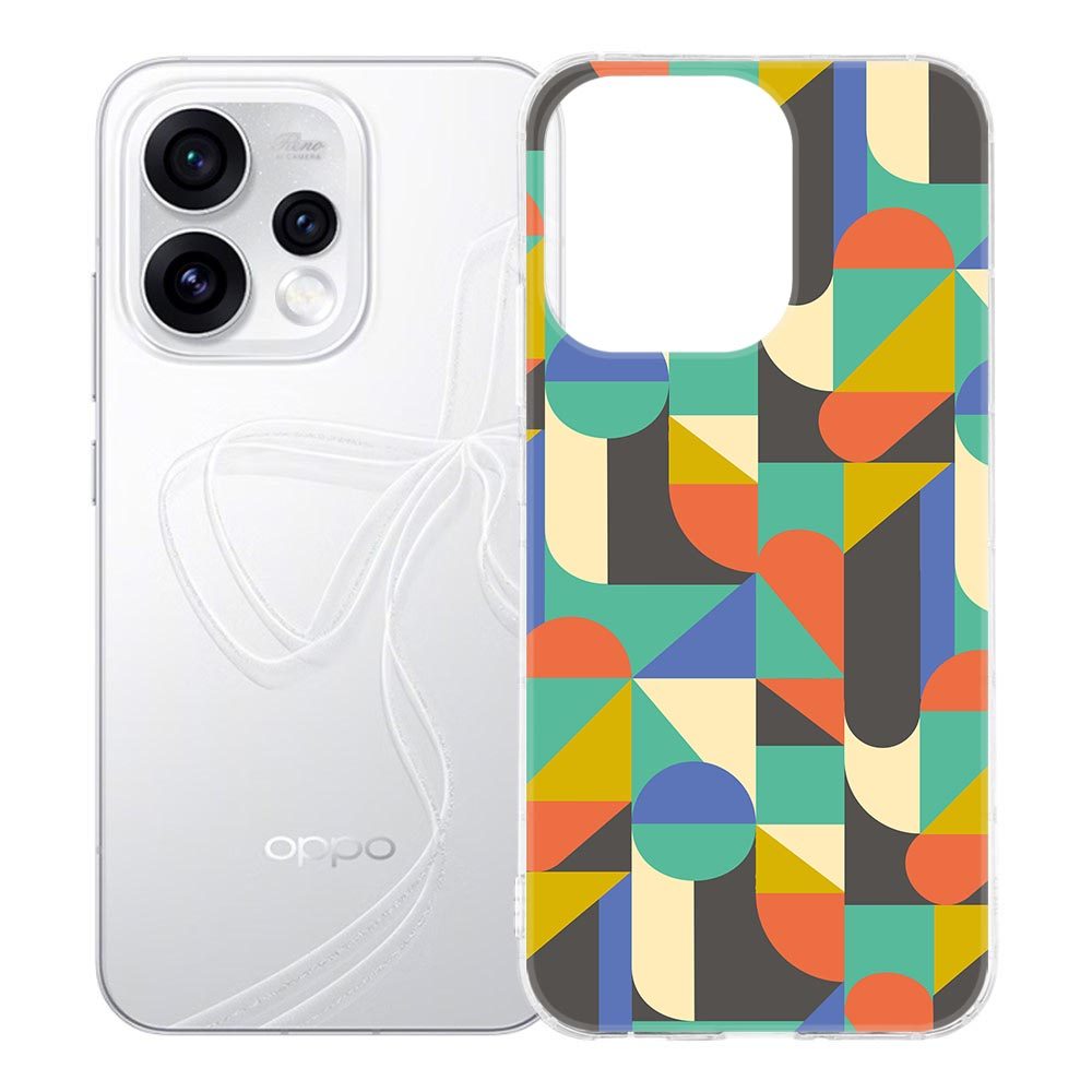 Funky Retro hoesje voor OPPO Reno15 met golvend meerkleurig patroon