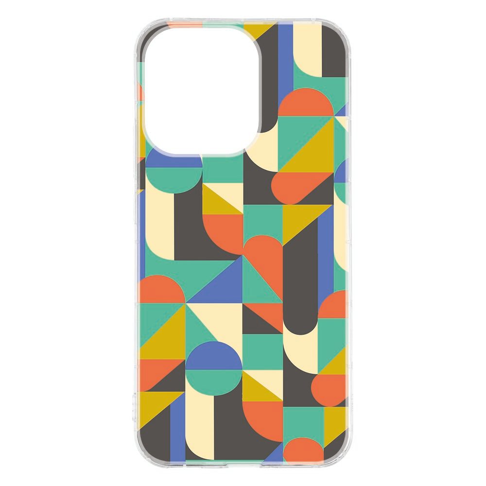 OPPO Reno15 gestoken in het Funky Retro hoesje, schuin van achteren