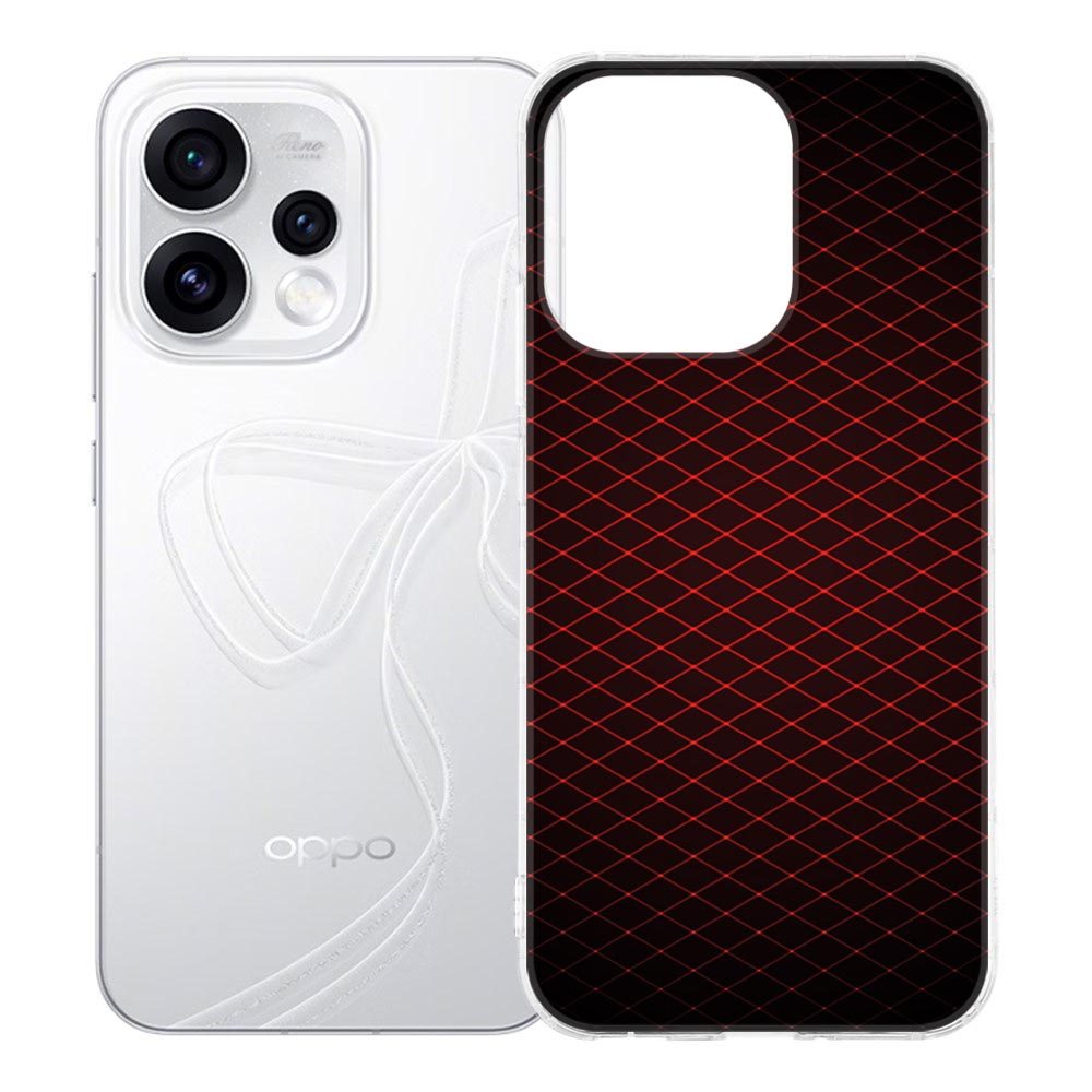 Geruit Rood TPU hoesje voor de OPPO Reno15 met zwart-rood ruitpatroon