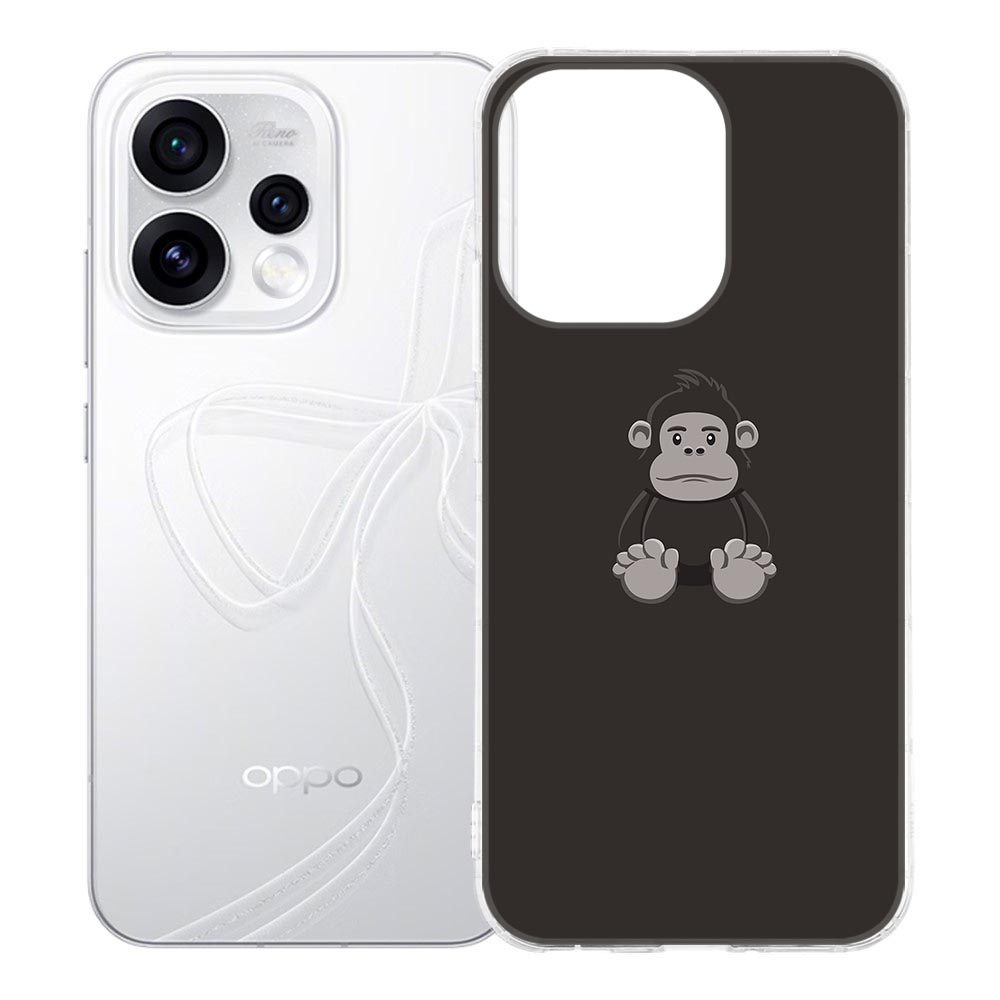 TPU hoesje OPPO Reno15 met bruine gorilla illustratie op de achterzijde