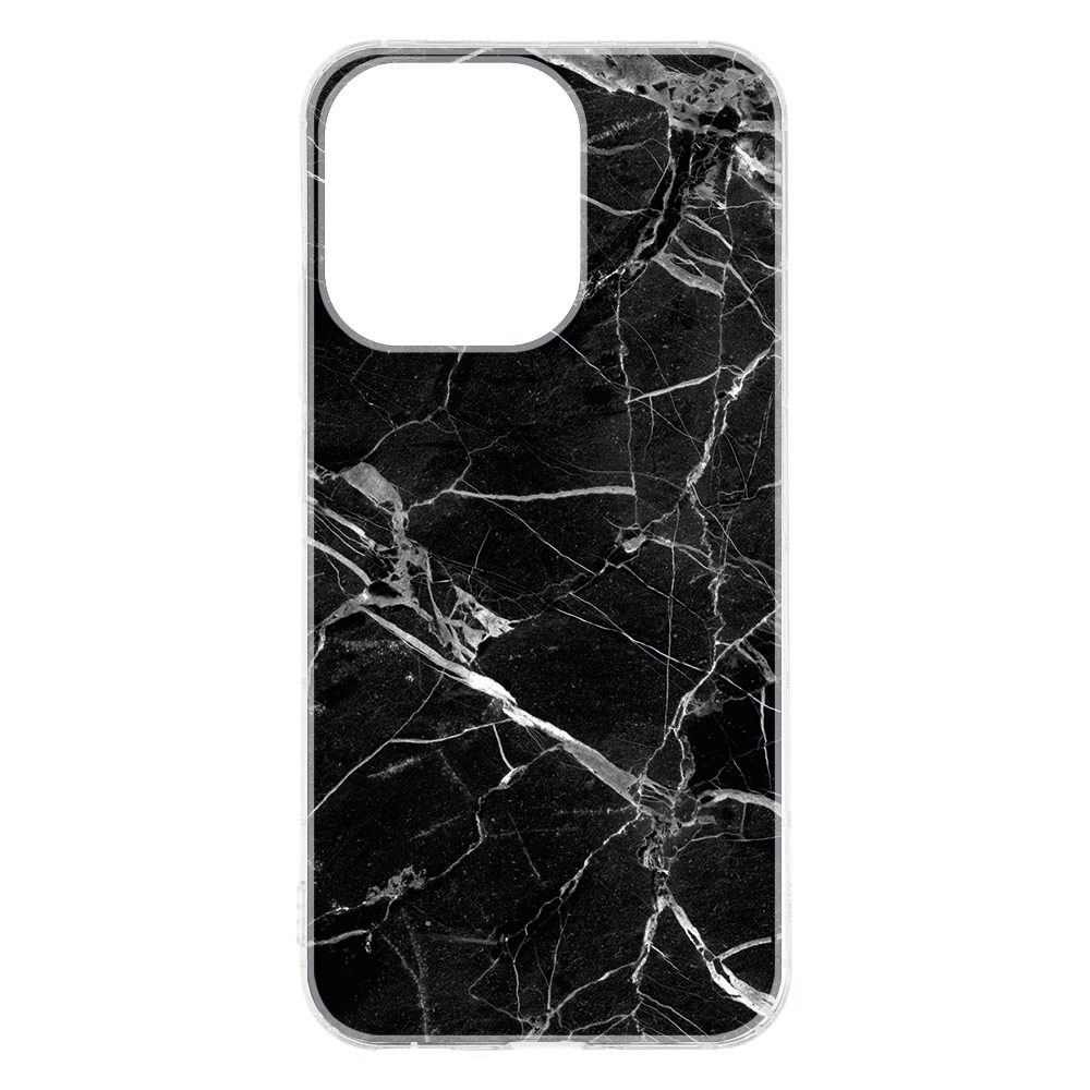 Marmer Zwart hoesje om de OPPO Reno15, zijkant en knoppen zichtbaar
