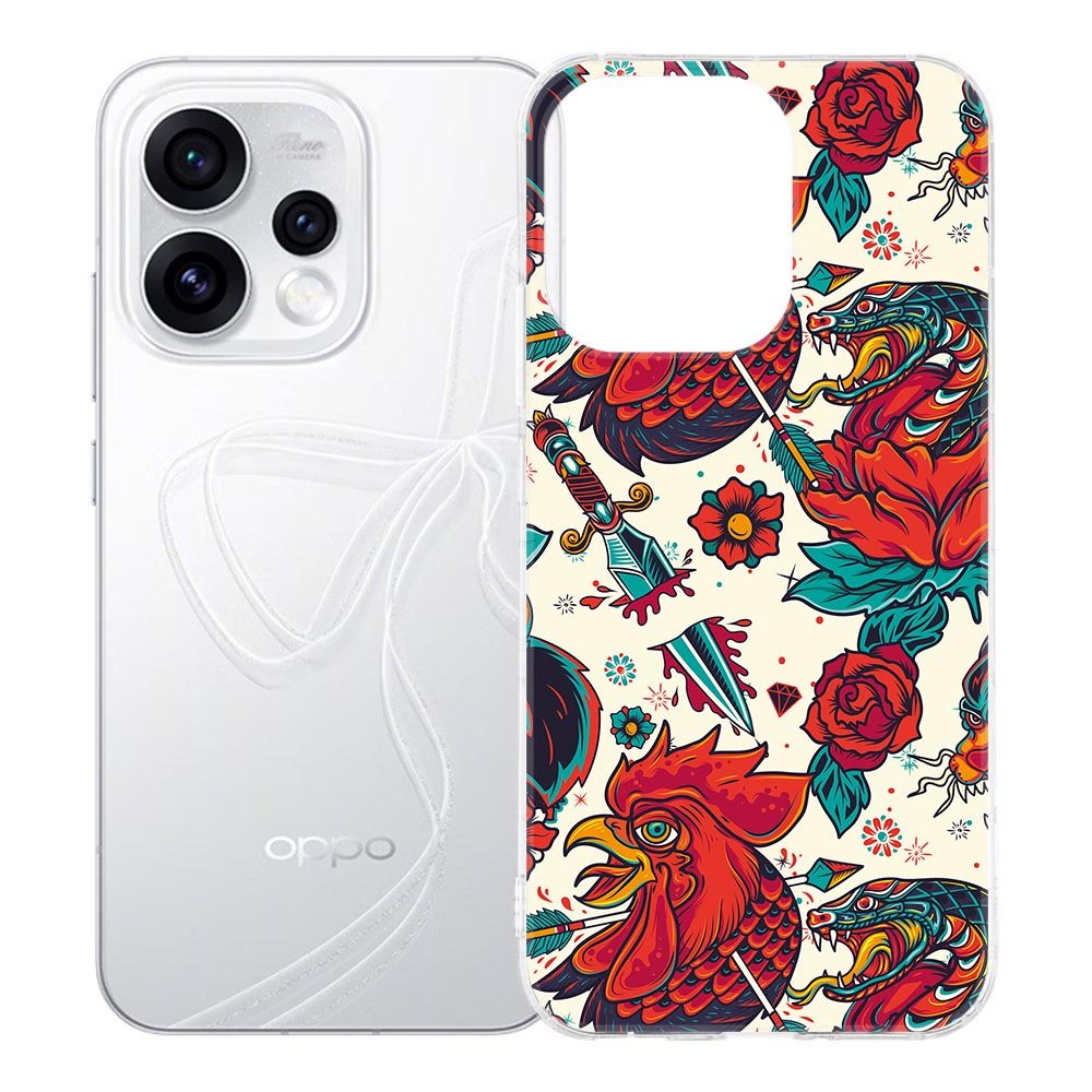 Old Skool retroprint in meerdere kleuren op OPPO Reno15 telefoonhoesje