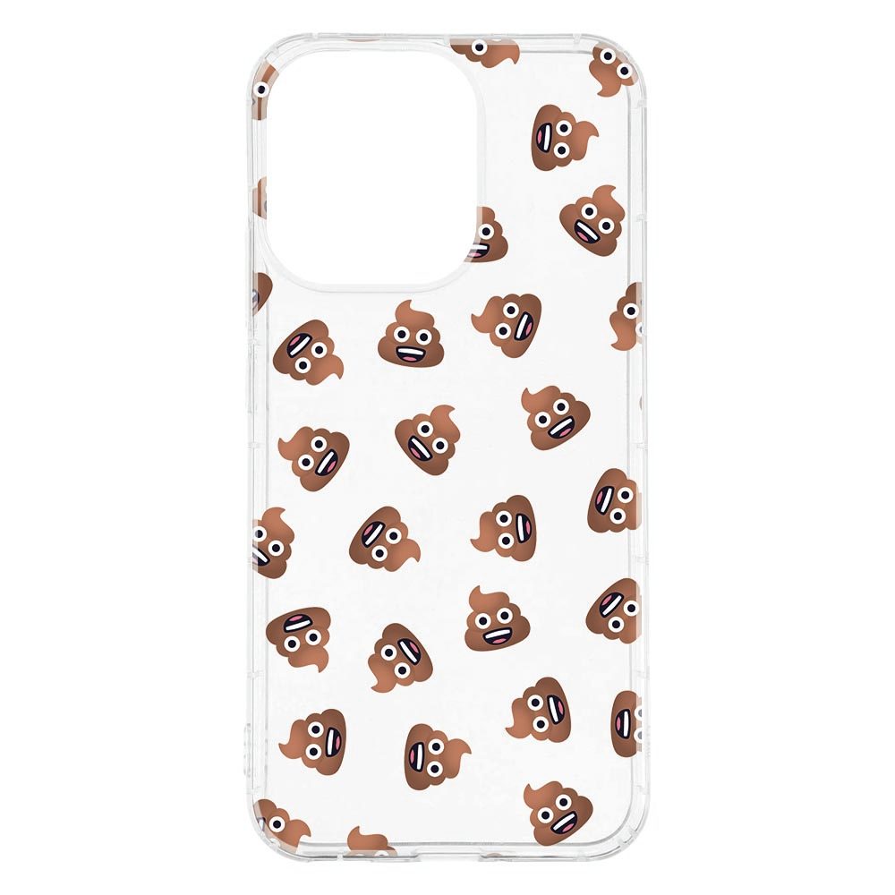 Poep Emojis hoesje rond een OPPO Reno15, knoppen aan de zijkant zichtbaar