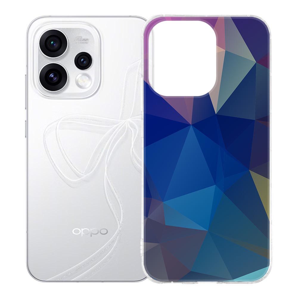 Hoesje Polygon Dark voor OPPO Reno15 met donker geometrisch vlakkenpatroon