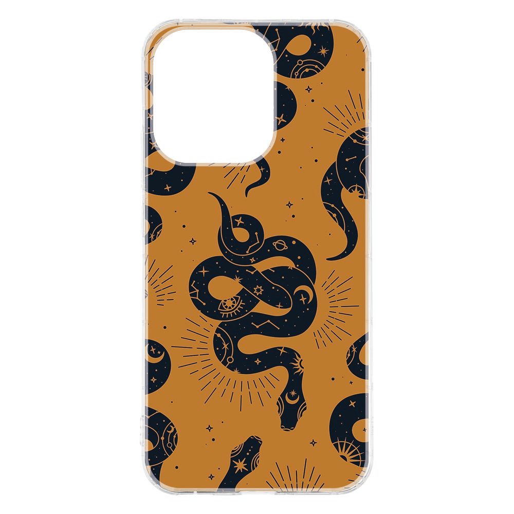 Snakes hoesje om een OPPO Reno15 heen, detail van de achterkant