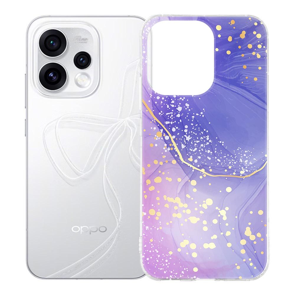 Paarse aquarelprint op de rug van het OPPO Reno15 TPU hoesje Watercolor Paars