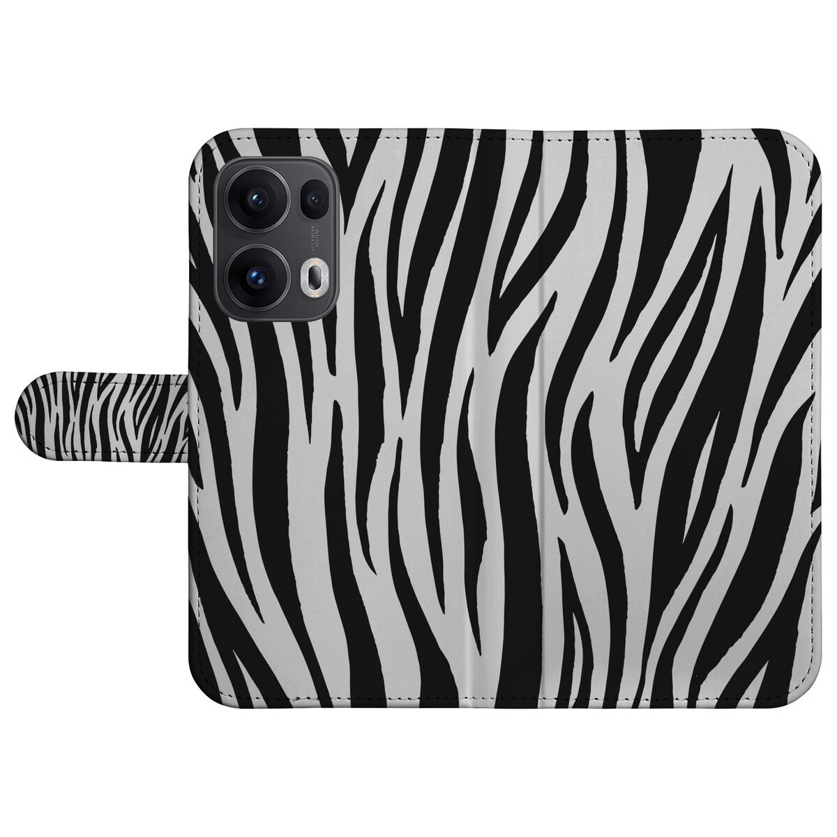 OPPO Reno 13 Pro Book Case ‘Zebra’ stijlvolle hoes met zebra print voorzijde