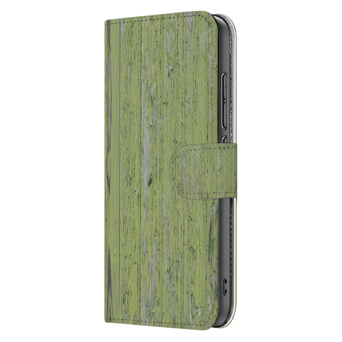 OPPO Reno 13 Pro Book Style Case Green Wood boek stijl hoesje groen hout aanzicht
