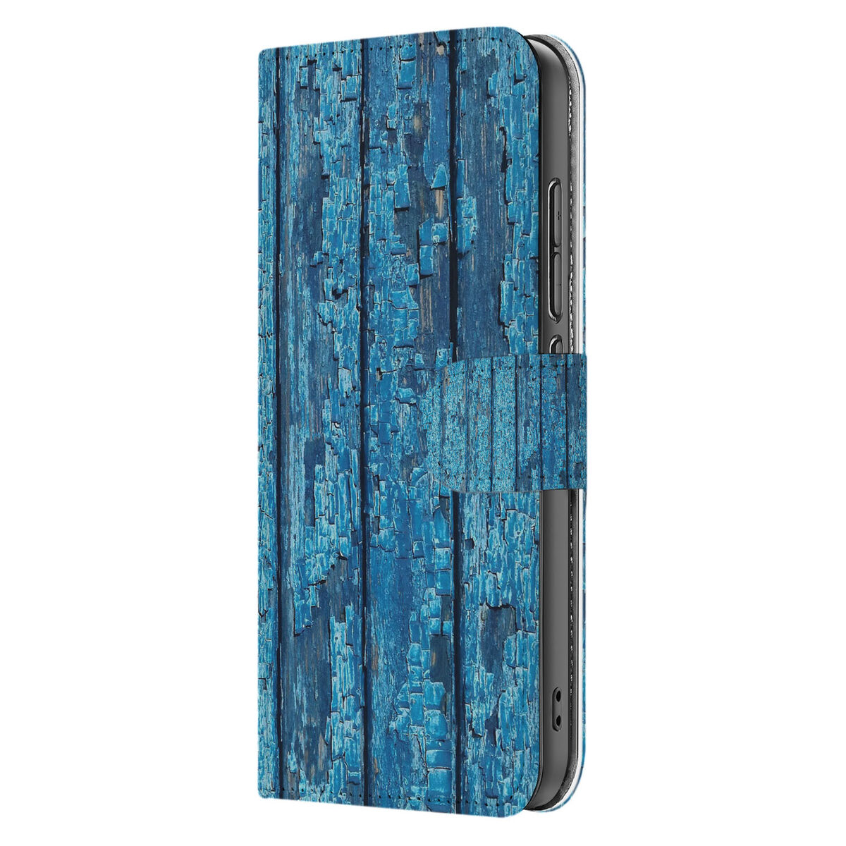 OPPO Reno 13 Pro Book Style Case Wood Blue voorzijde