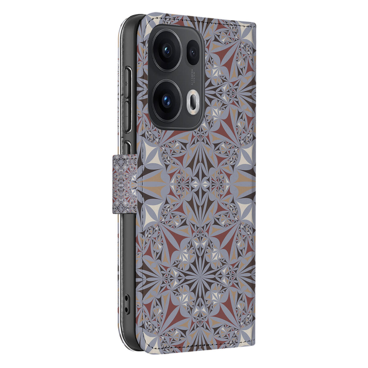 OPPO Reno 13 Pro Bookcase Flower Tiles bookcase flower tiles zijkant