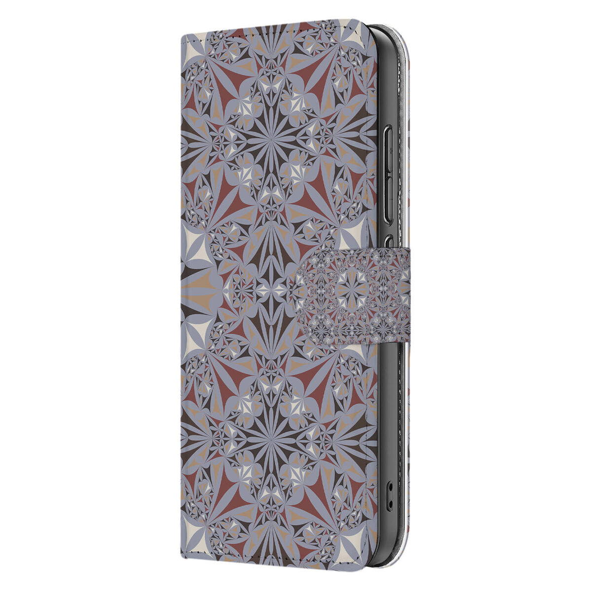 OPPO Reno 13 Pro Bookcase Flower Tiles bookcase flower tiles zijaanzicht