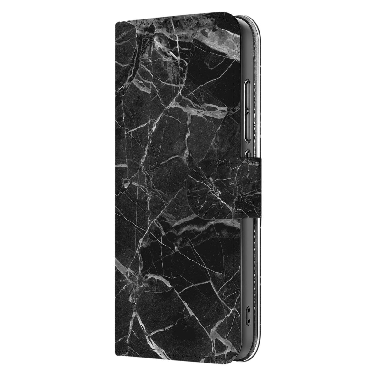 OPPO Reno 13 Pro Bookcase Marmer Zwart bookcase marmer zwart voorkant