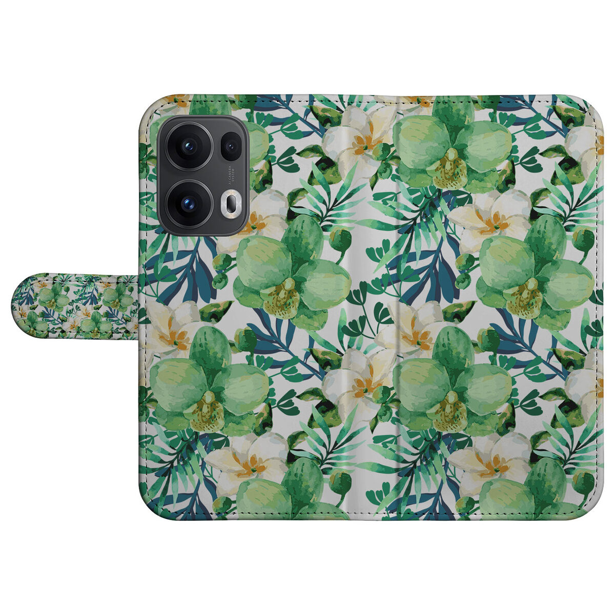 OPPO Reno 13 Pro Hoesje Orchidee Groen design orchidee aanzicht