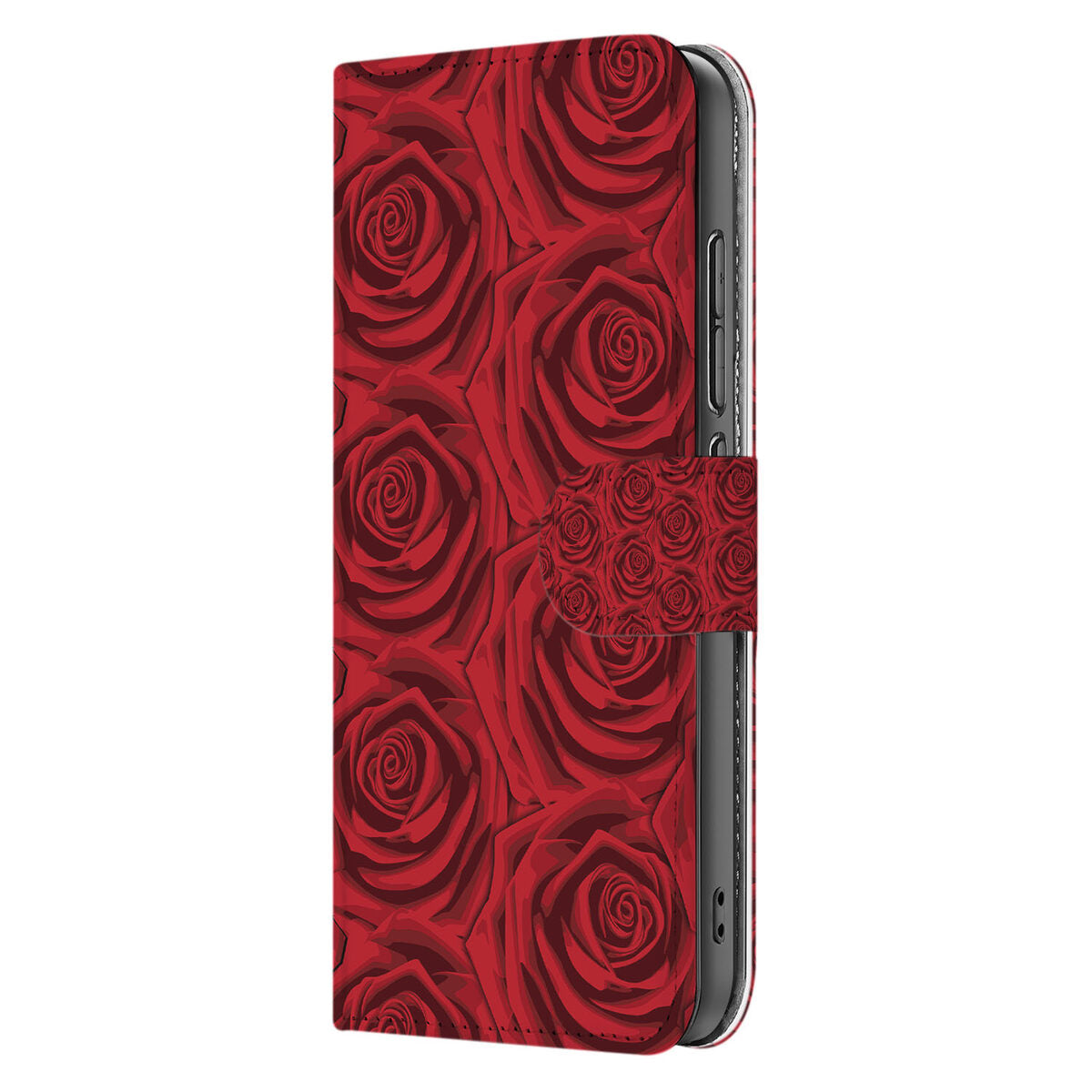 OPPO Reno 13 Pro Hoesje Red Roses bookcase rode rozen aanzicht