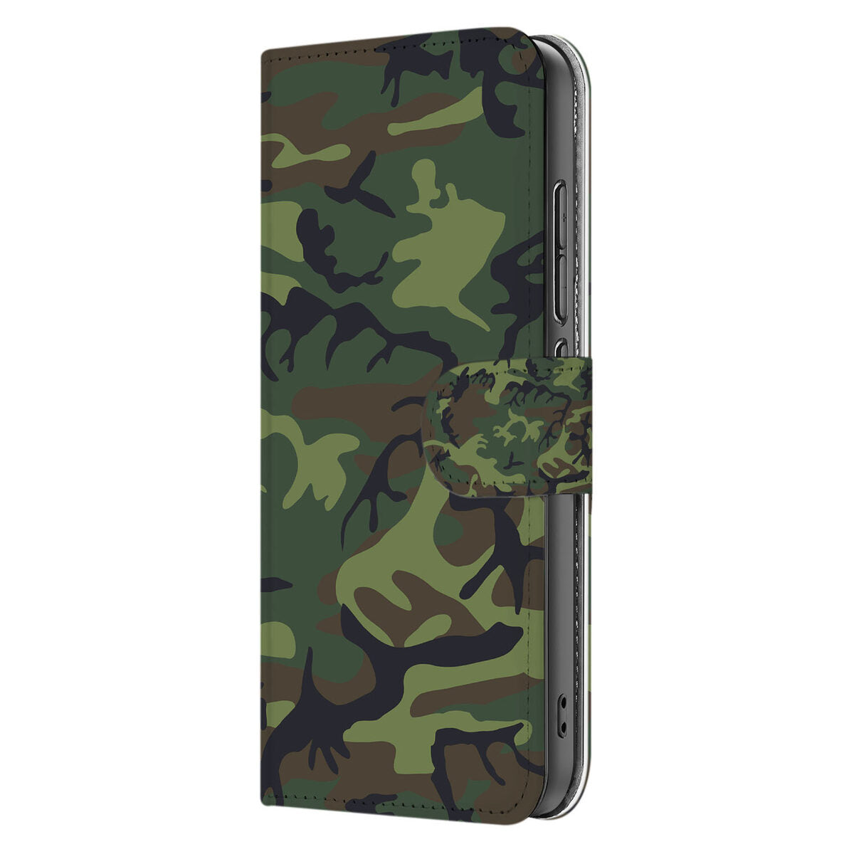 OPPO Reno 13 Pro Telefoon Hoesje Army Dark camouflage design zij-aanzicht