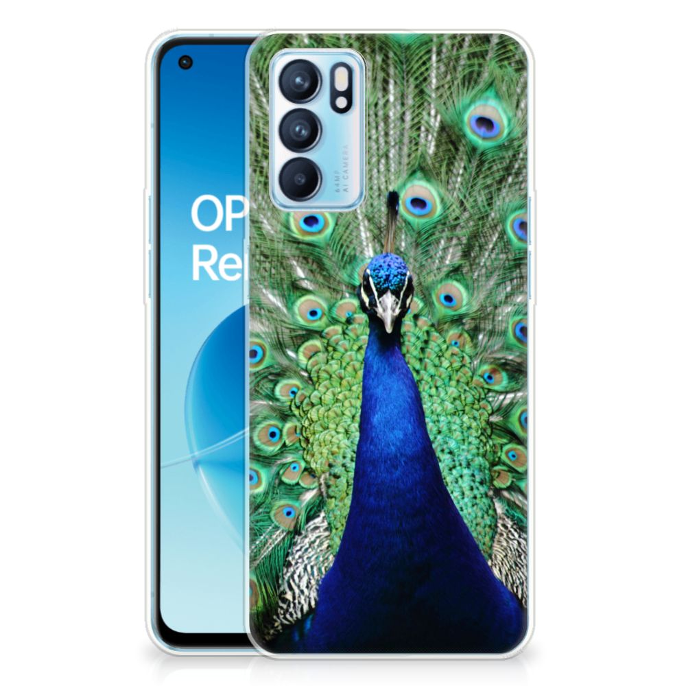 OPPO Reno 6 5G TPU Hoesje Pauw pauw design achterzijde