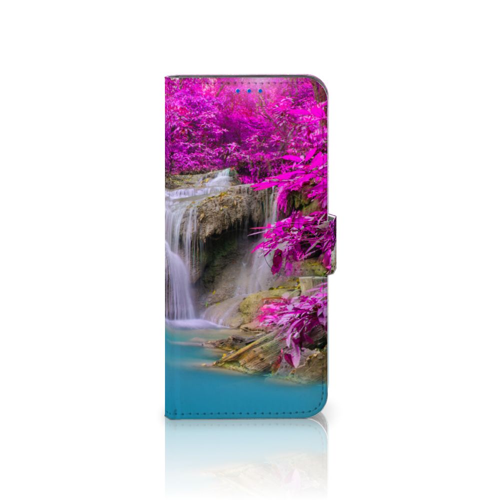 OPPO Reno 6 Pro Plus 5G Flip Cover Waterval waterval paarse bomen voorkant