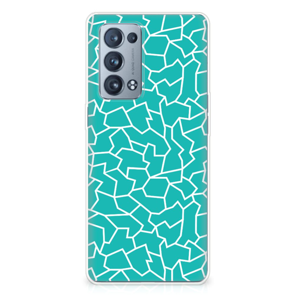 OPPO Reno 6 Pro Plus 5G Hoesje maken Cracks Blue design barsten aanzicht