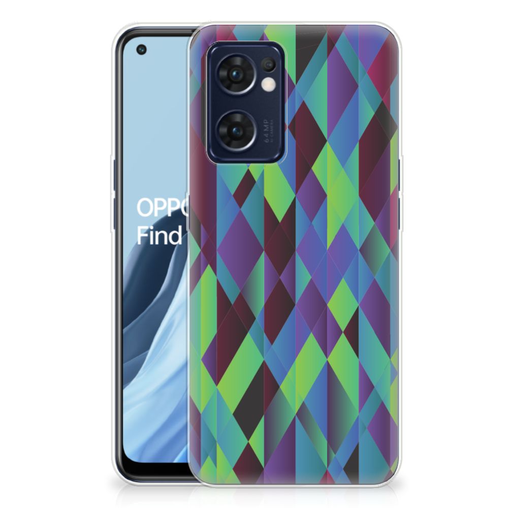 OPPO Reno 7 5G Find X5 Lite TPU Hoesje Abstract Green Blue achterkant