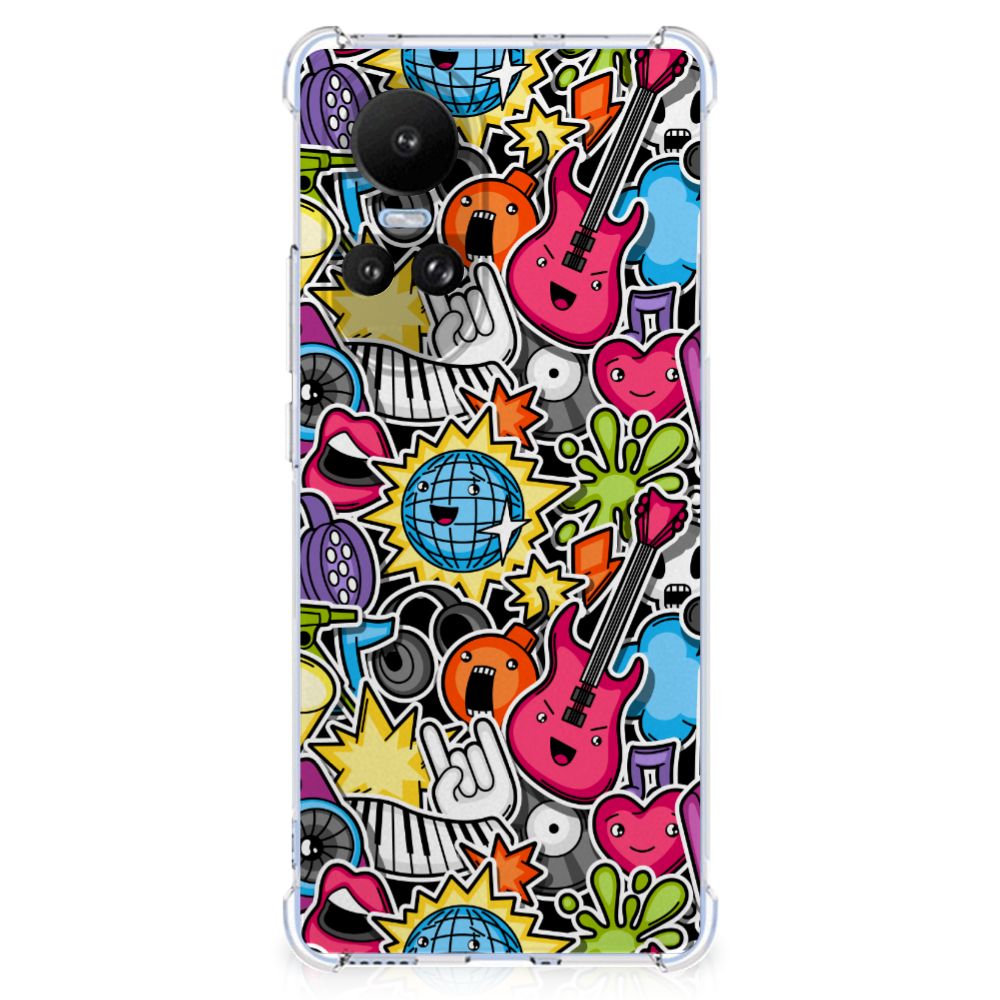 OPPO Reno10 | 10 Pro Anti Shock Bumper Case Punk Rock achterkant design kleurrijk