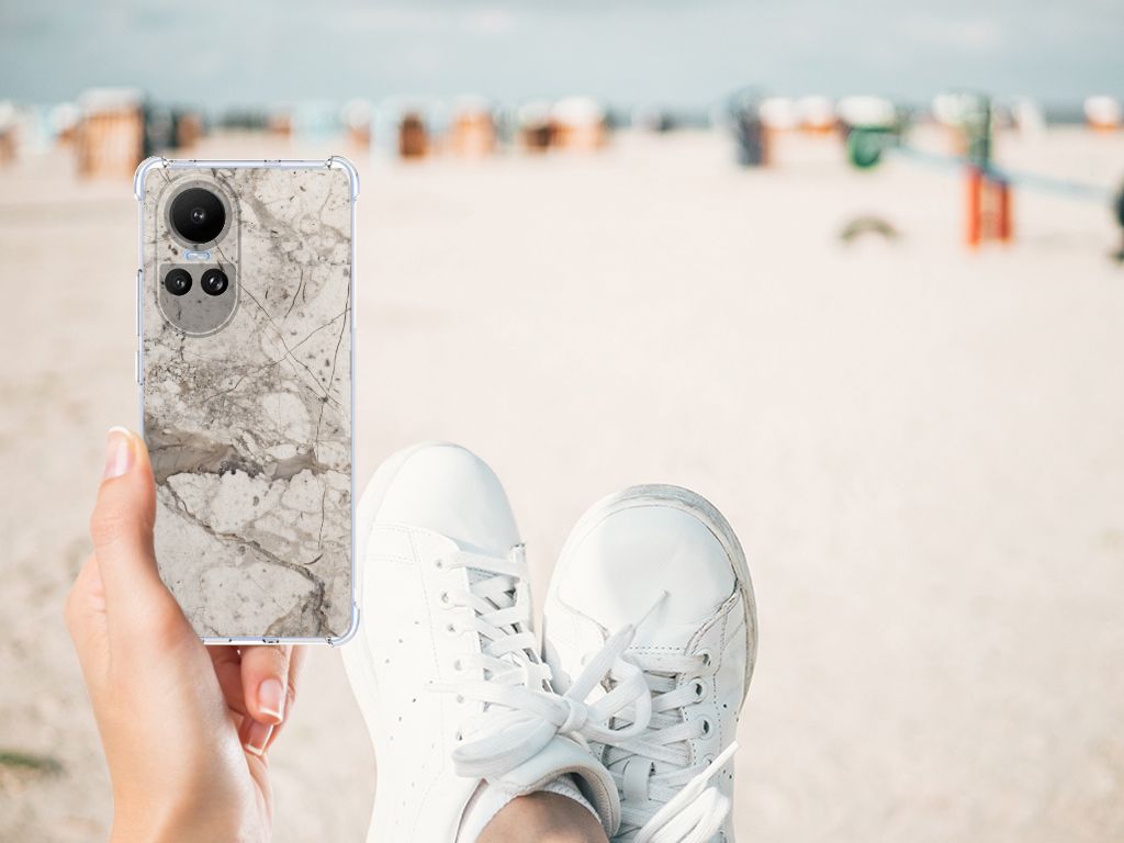 OPPO Reno10 | 10 Pro Anti-Shock Hoesje Marmer Beige B2C Telecom