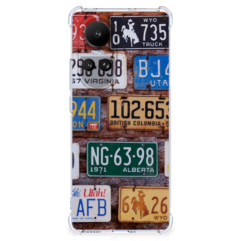 OPPO Reno10 | 10 Pro Anti-shock Hoesje met foto Kentekenplaten design voorzijde