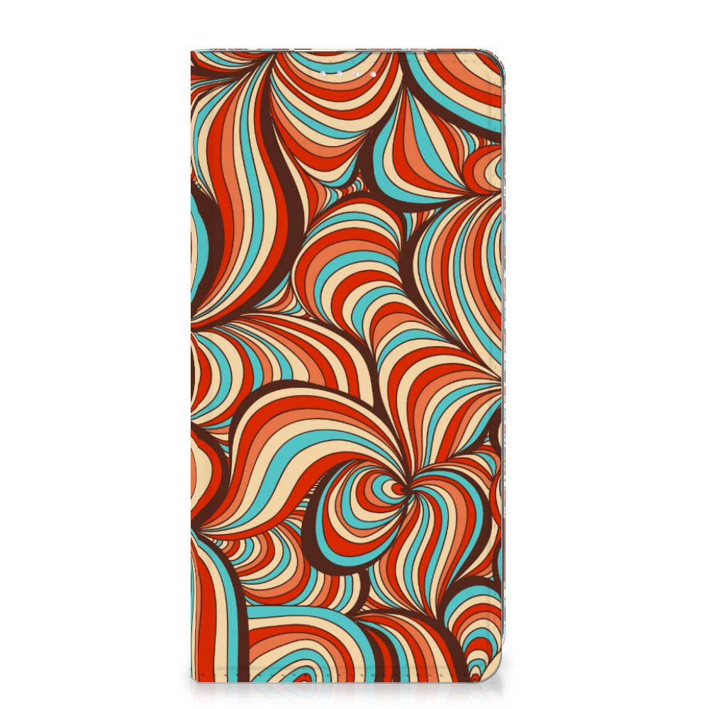 OPPO Reno10 | 10 Pro Bookcase Retro ontwerp retro kleurrijk patroon voorzijde