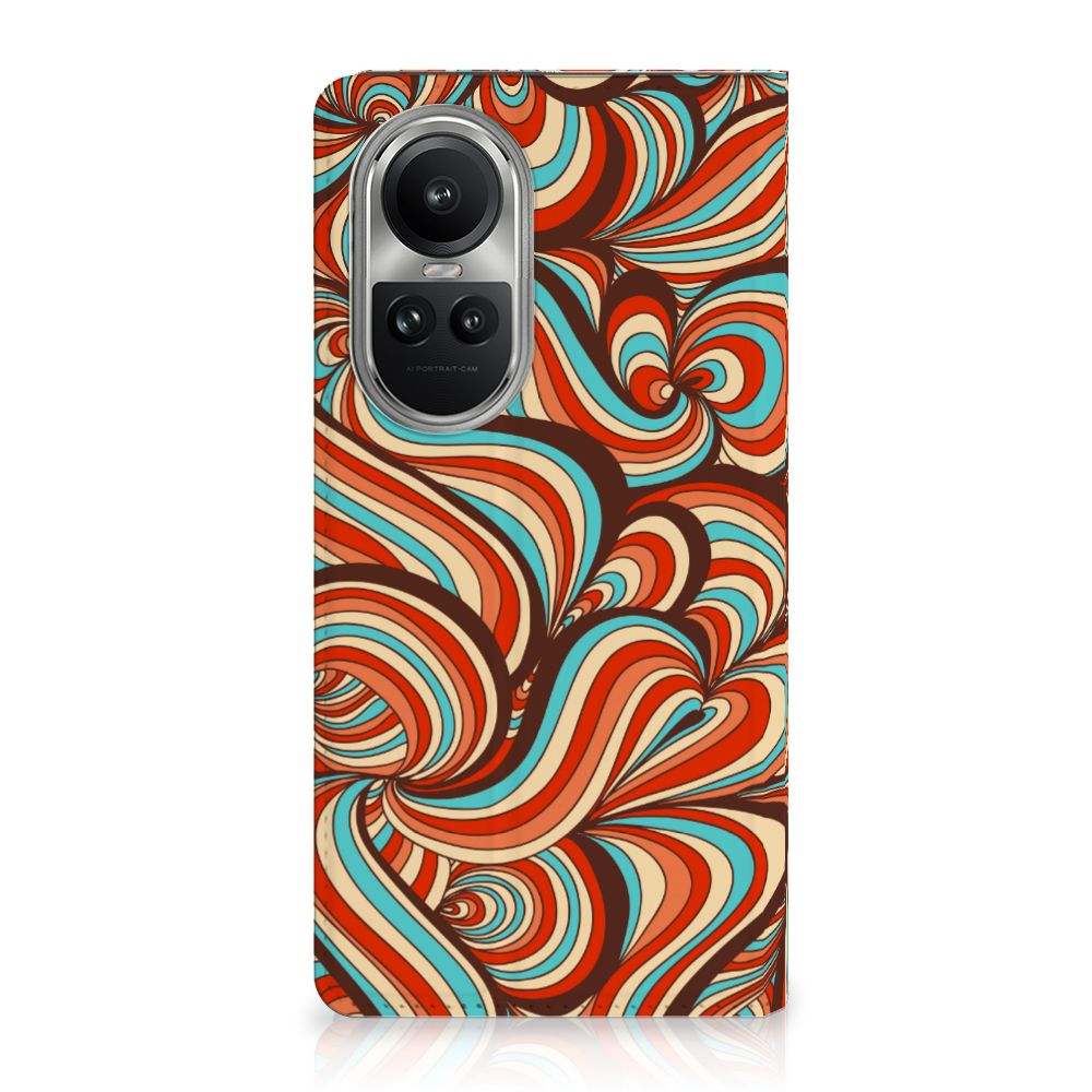 OPPO Reno10 | 10 Pro Bookcase Retro design retro kleuren aanzicht