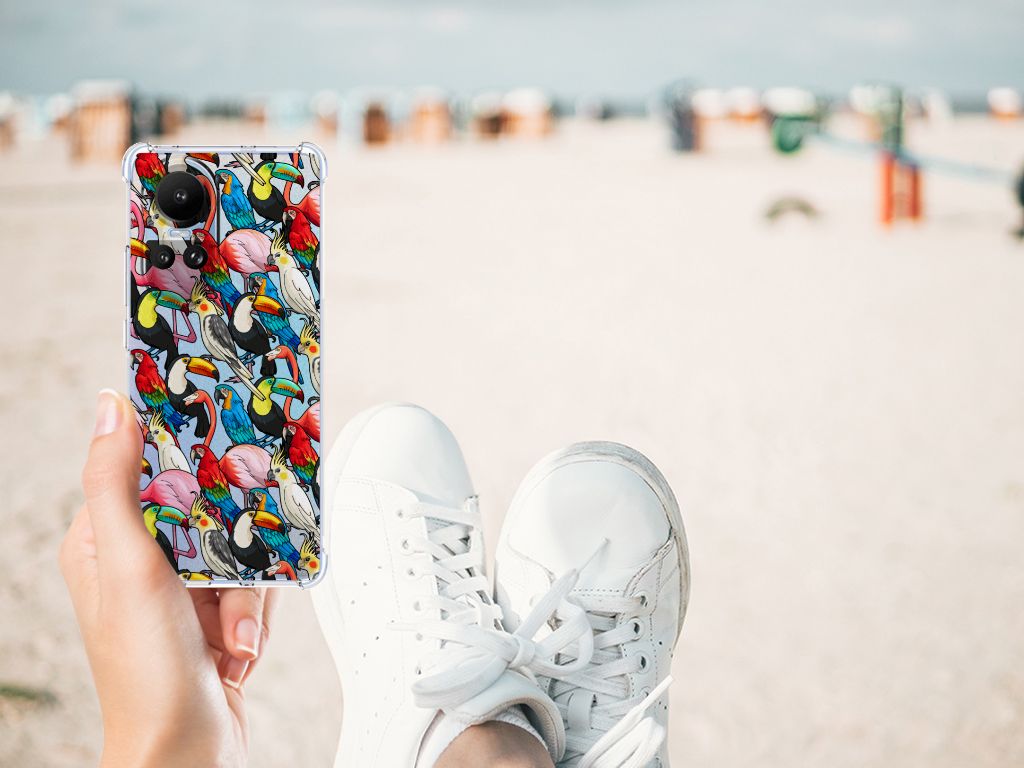 OPPO Reno10 | 10 Pro Case Anti-shock Birds achteraanzicht