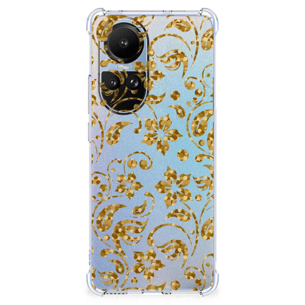 OPPO Reno10 | 10 Pro Case Gouden Bloemen B2C Telecom