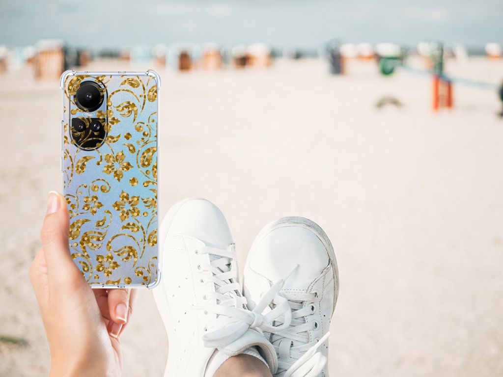 OPPO Reno10 | 10 Pro Case Gouden Bloemen B2C Telecom