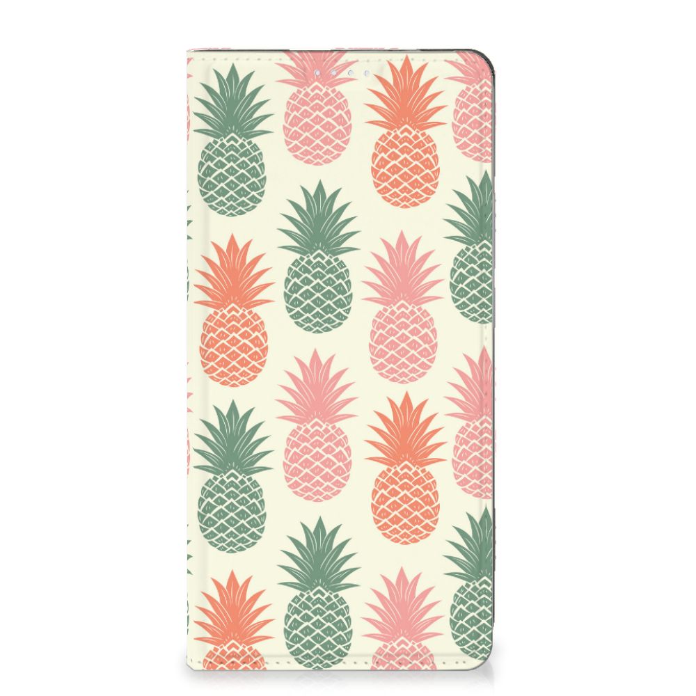 OPPO Reno10 | 10 Pro Flip Style Cover Ananas telefoonhoesje ananas design aanzicht